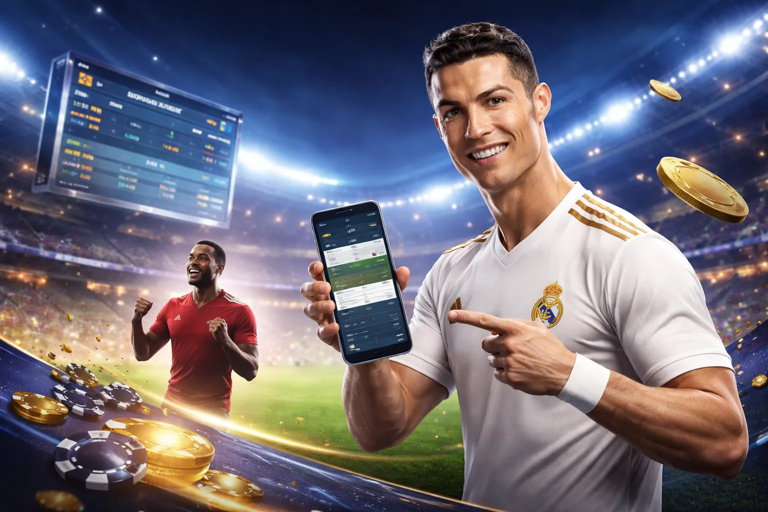 Hình ảnh nền cá cược thể thao và casino với logo logo 789 bet